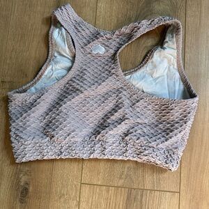 Textured Racerback Sports Bra